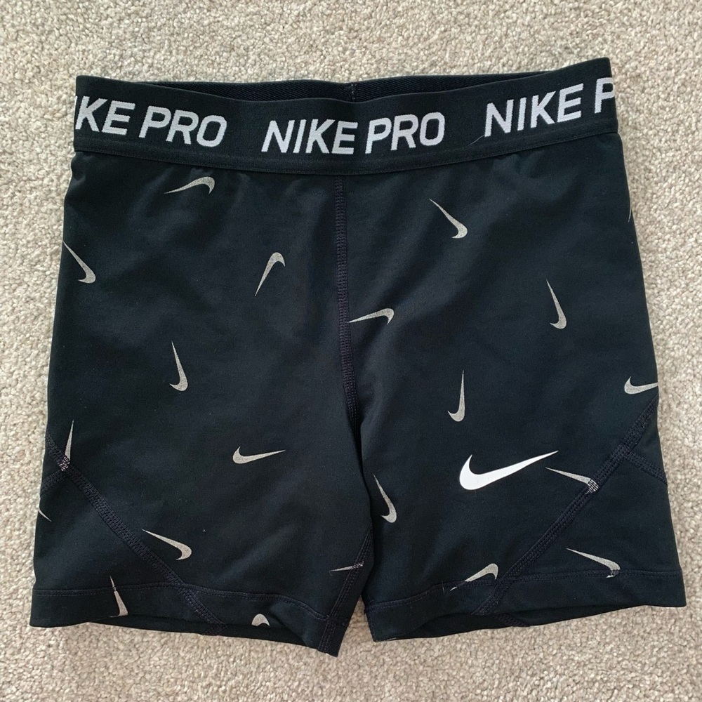 Nike Pros With Silver Swoops